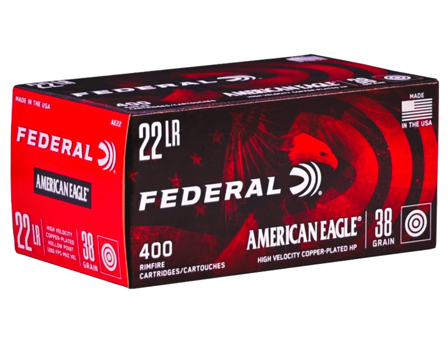 Unknown 400 Rounds of Federal American Eagle .22LR JHP 38gr Ammo