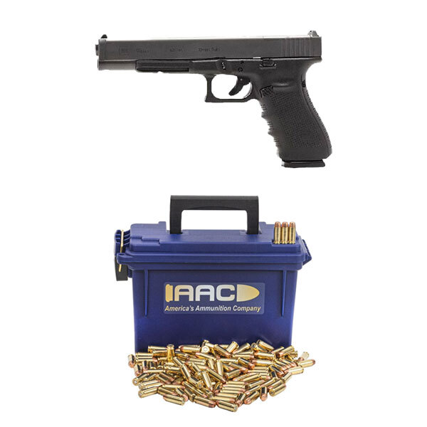 Glock 40 MOS 10mm 6" Pistol & 250rds Of AAC 10mm Auto 180gr FMJ Blue Ammo Can - 