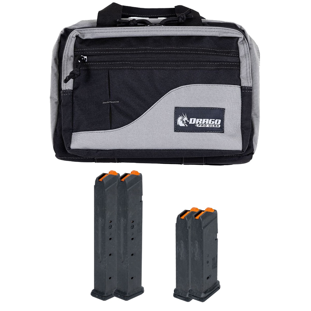 Drago Pro Gear Double Pistol Case, 2 Magpul PMAG GL9 15 Round Mags, & 2 Magpul PMAG GL9 27 Round Mags - Palmetto State Armory