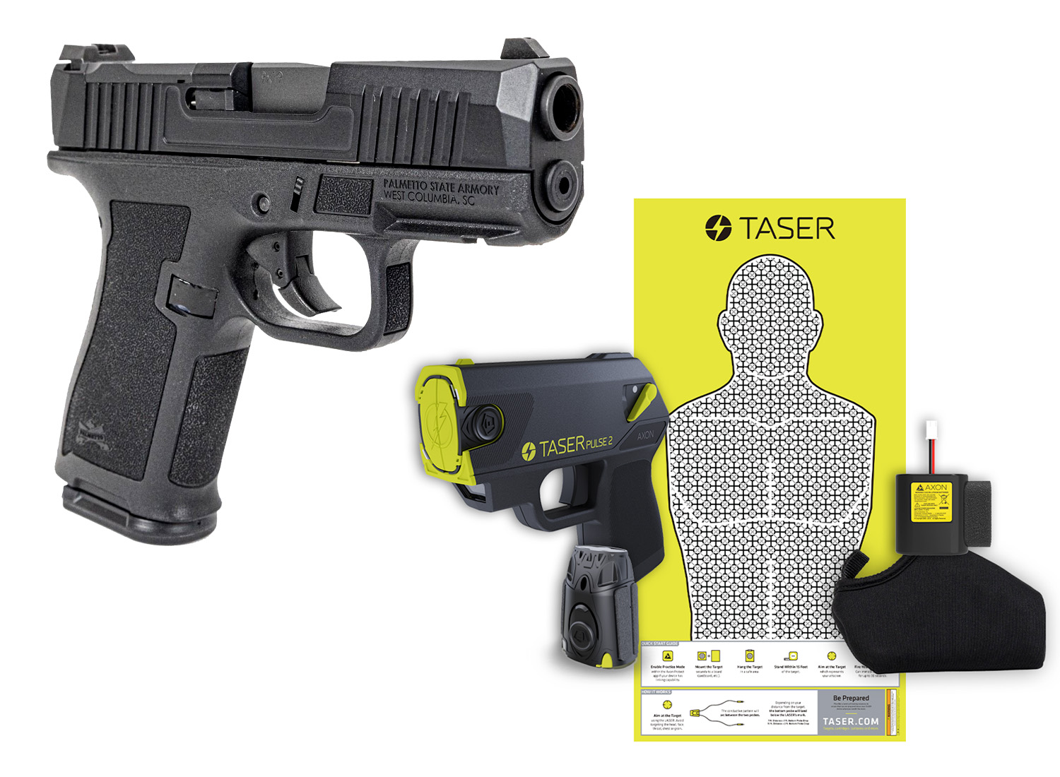 PSA Dagger Micro 9mm Pistol & TASER Pulse 2 Combo Kit - Palmetto State Armory