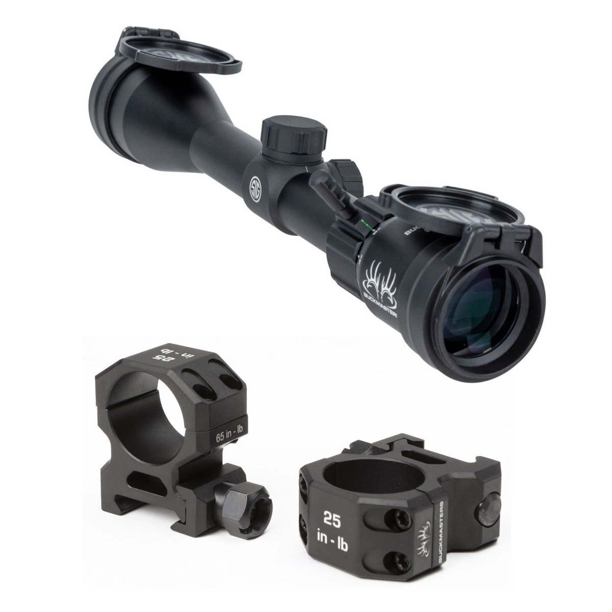 Sig Sauer Buckmaster 3-12x44mm Rifle Scope & Sig Sauer Buckmaster Scope Rings - 