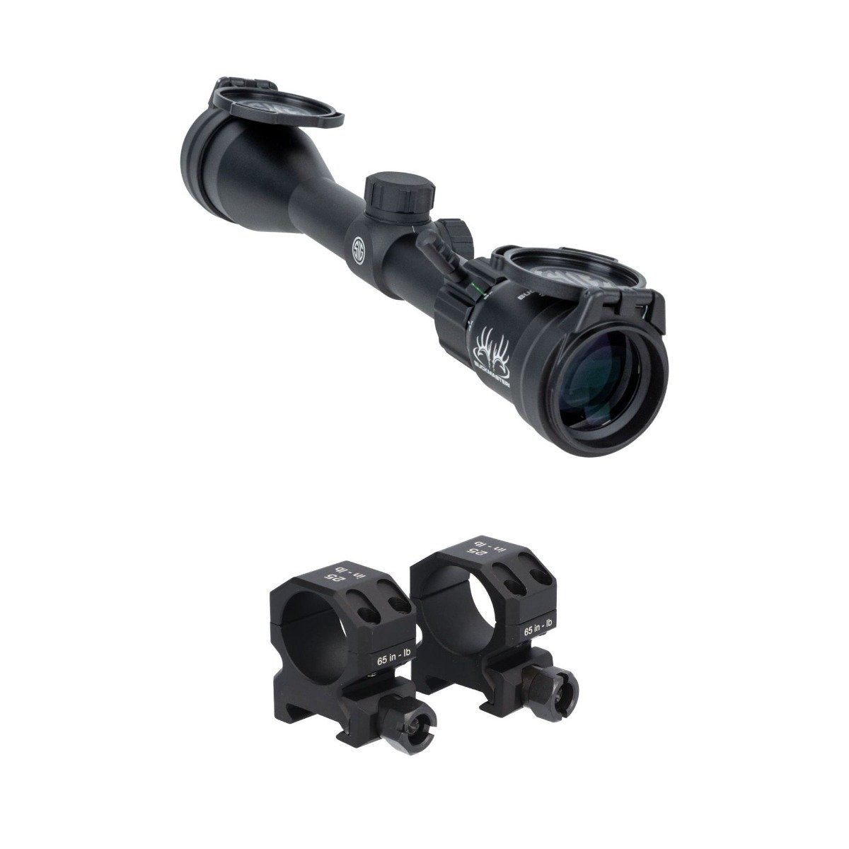 Sig Sauer Buckmaster 3-12x44mm Rifle Scope & Sig Sauer Buckmaster Low Profile Scope Rings - 