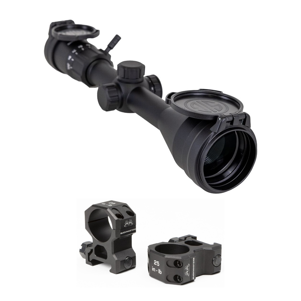 Sig Sauer Buckmaster 3-9x50mm Hellfire Rifle Scope & Sig Sauer Buckmaster High Profile Scope Rings - 