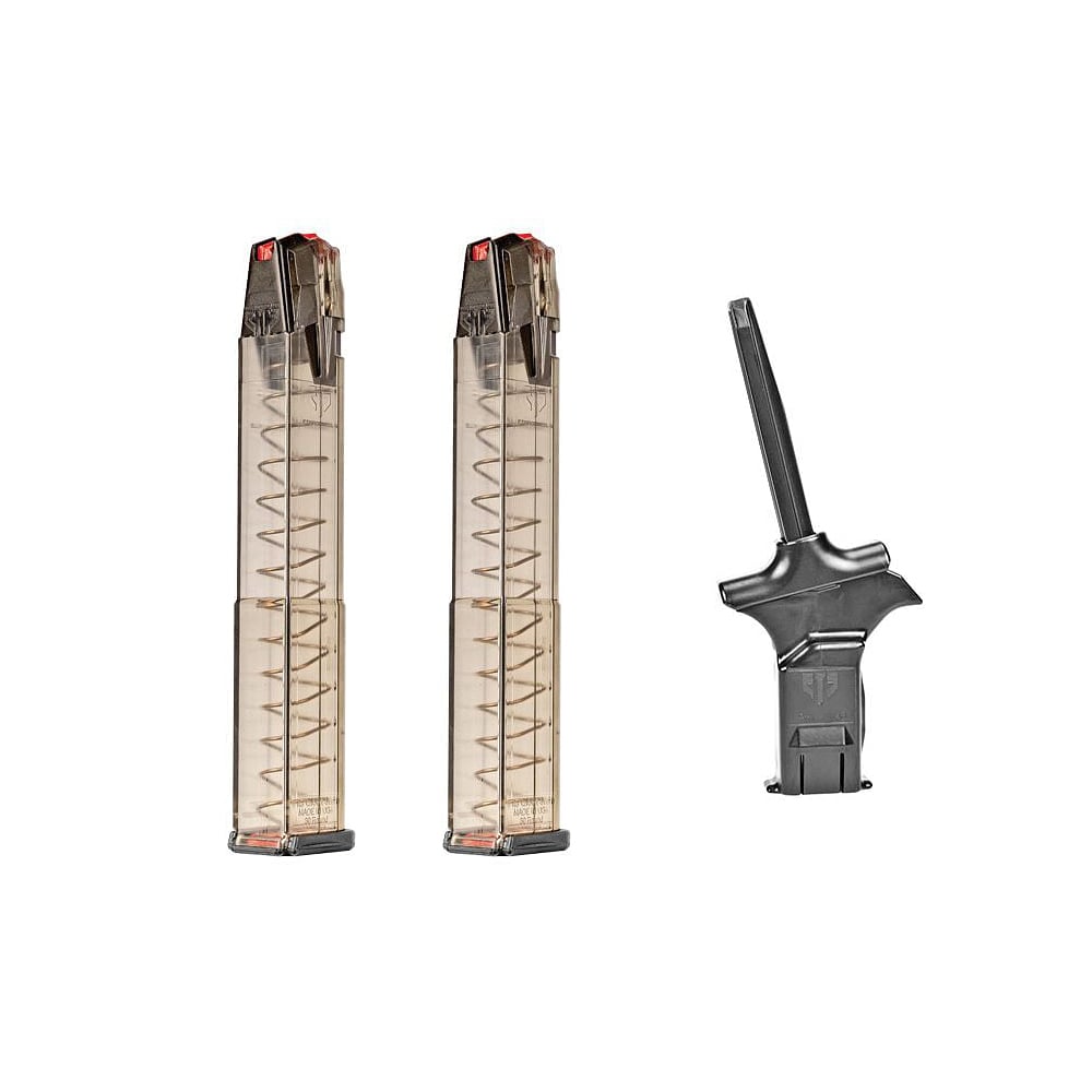 ETS Universal Pistol Magazine Loader & 2 ETS 30 Round Omega 9mm Magazines