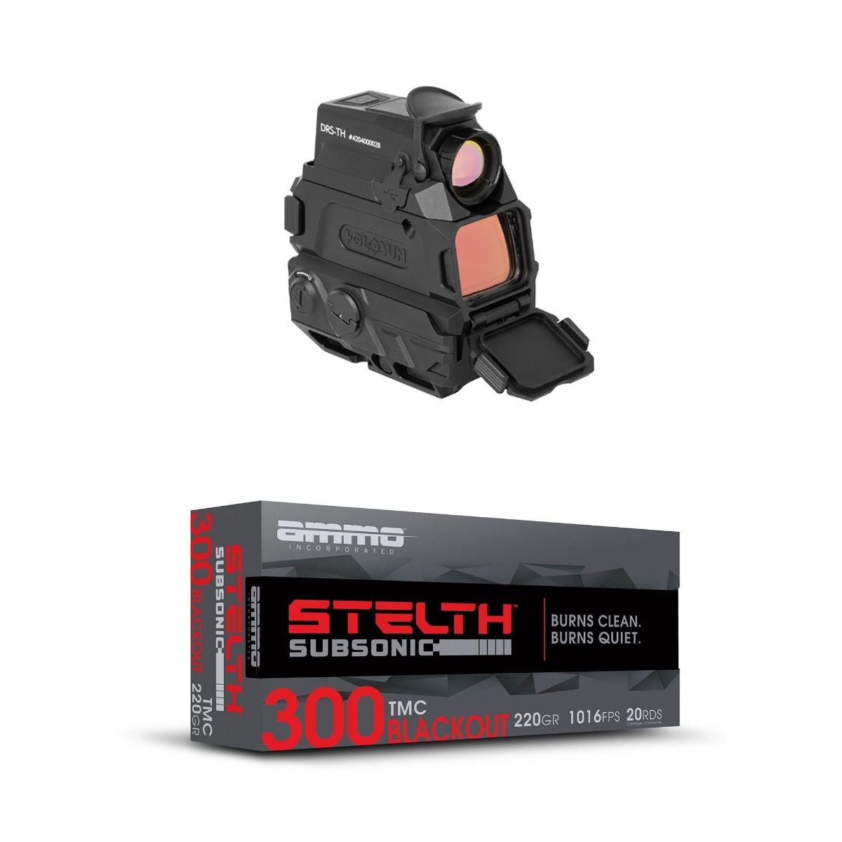 Holosun DRS-TH Thermal Reflex Sight & 200 Rounds of Ammo Inc Stelth 300 Blackout Subsonic 220 Grain