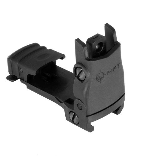 MFT Rear Back Up Polymer Flip Up Sight w/ Windage Adjustment, Blk - BUPSWRBLK - Mission First Tactical