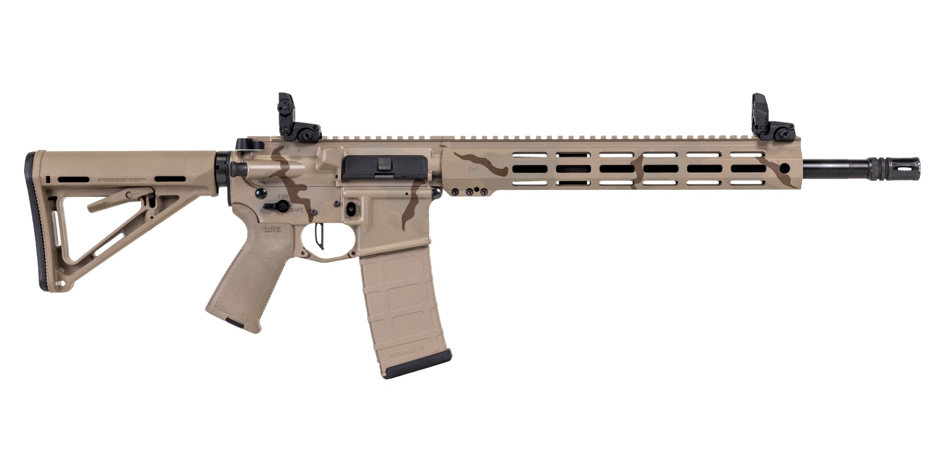 PSA Custom 16" Pistol-Length 300AAC Blackout 1/8 Nitride Rifle W/ PSA Custom Flatbow FCG - Desert Rock - Psa Custom