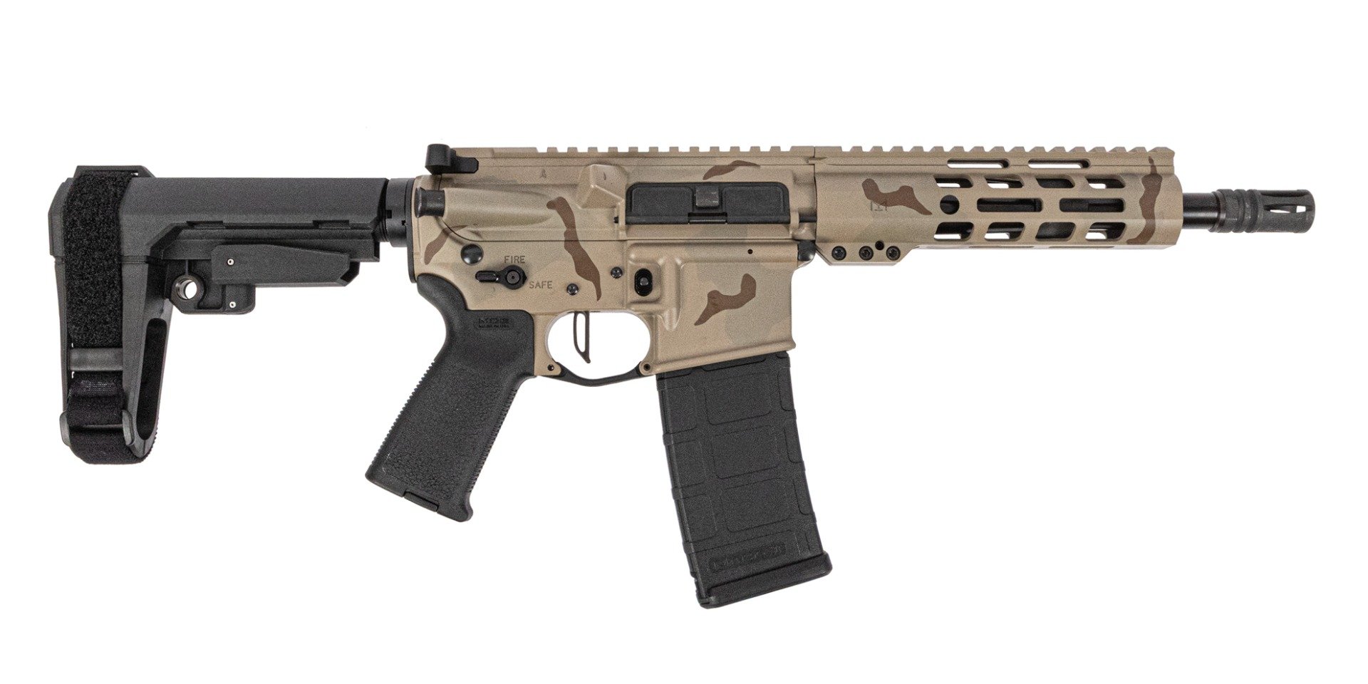 PSA Custom .300 AACBLKOUT 8" 1/7 Pistol W/ PSA Custom Flatbow FCG - Desert Rock - Psa Custom