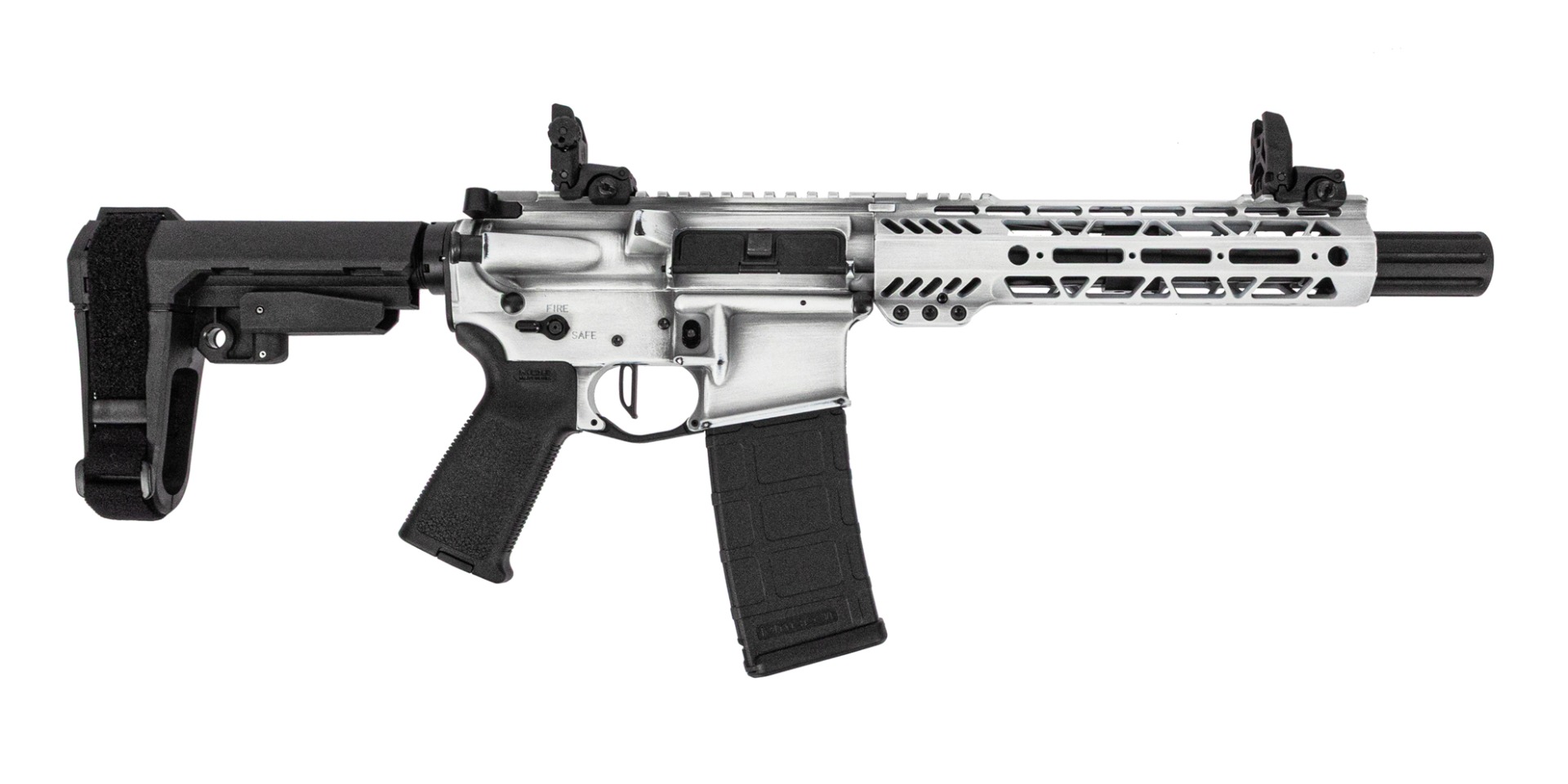 PSA Custom 8.5" 300 Blackout Pistol W/ PSA Custom Flatbow FCG, Urban Snowfall - Psa Custom