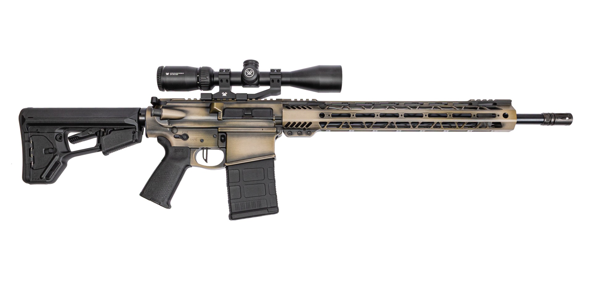 PSA Custom PA10 GEN3 18" .308WIN Rifle-Length 15" Crosscut MLOK Moe Rifle W/ 3.5 Flat Fcg, Spanish Moss - Psa Custom