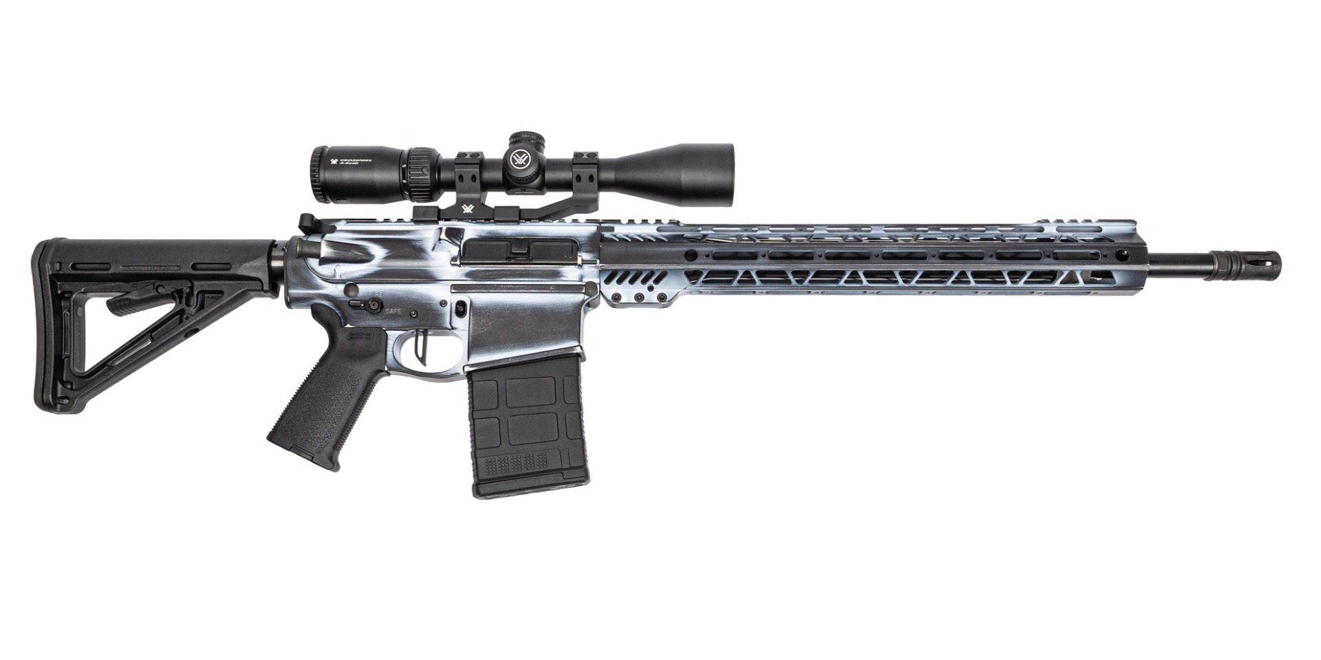 PSA Custom PA10 GEN3 .308WIN 18" Rifle-Length 15" Crosscut MLOK Moe Rifle W/ 3.5 Flat Fcg, Urban Snowfall