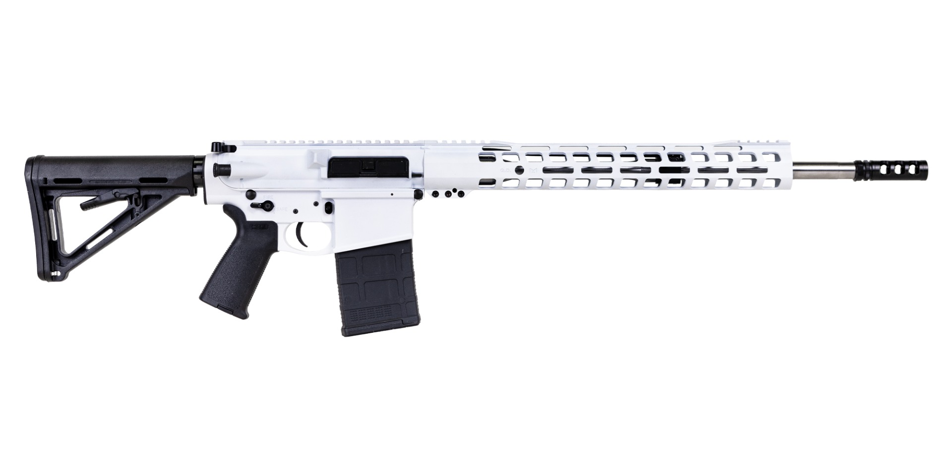 PSA CUSTOM PA-10 GEN3 .308WIN 18" SS Rifle-Length 15" Mlok Rifle W/ Curved Bow FCG, SNOW - Psa Custom