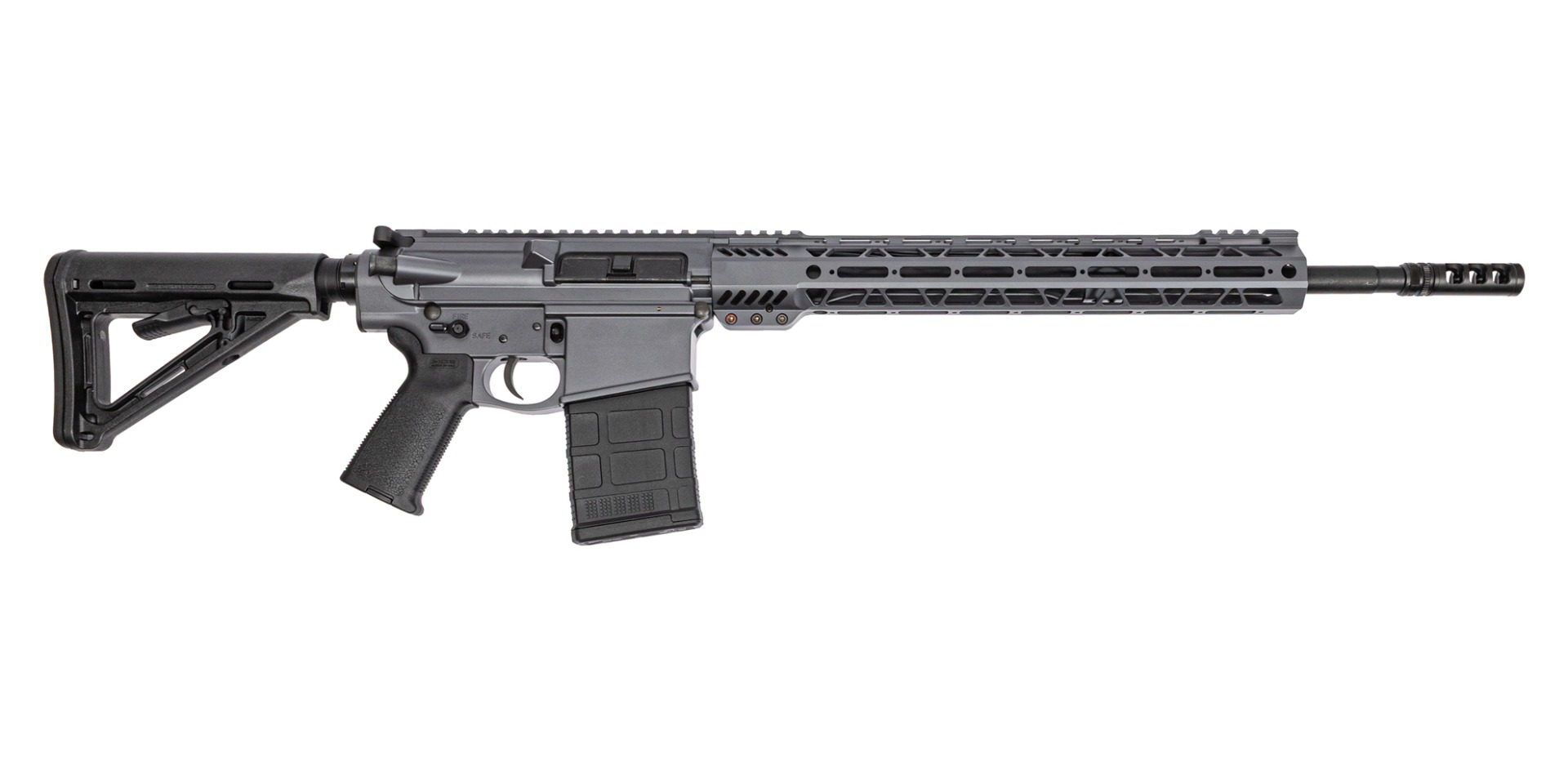 PSA Custom Gen3 PA10 18" Mid-Length .308 1/10 Nitride 15" M-lok Rifle W/ Curved Bow FCG, GRY - Psa Custom