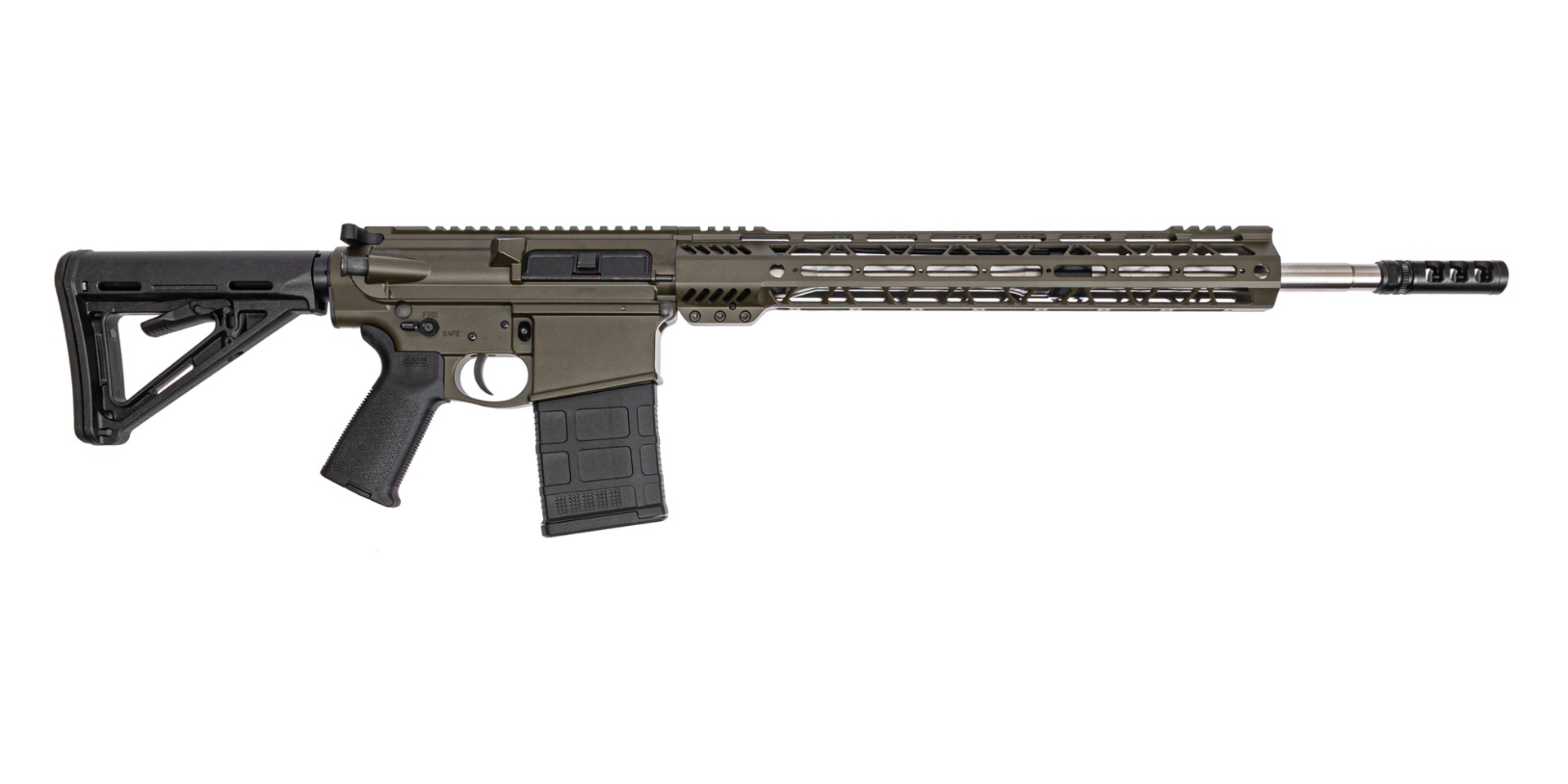 PSA Custom 18" Mid SS SOCOM .308 BBL 1/10 ".308 WIN 1/10 Mlok Rifle W/ Curved Bow FCG, ODG - Psa Custom
