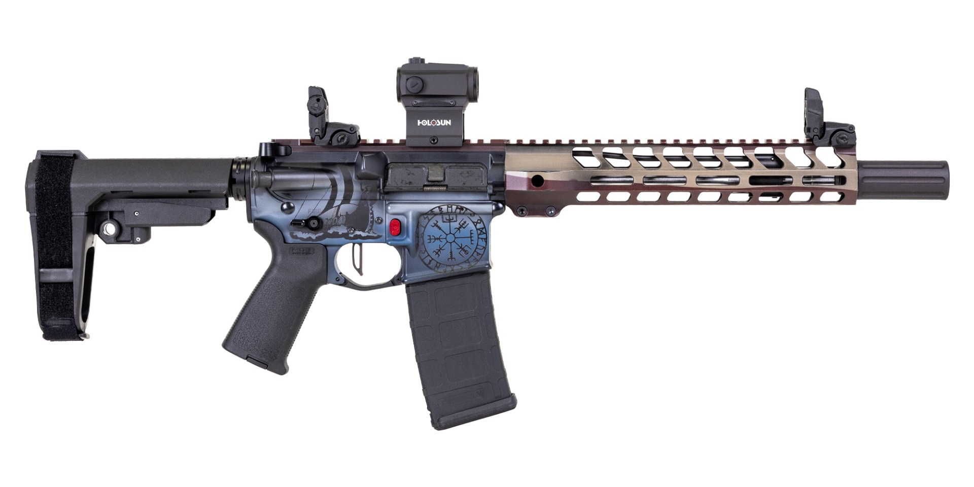 PSA Custom 10.5" 5.56 1/7 SS Pistol W/ PSA Custom Flatbow FCG, Holosun Micro Sight Dot - Viking - Psa Custom