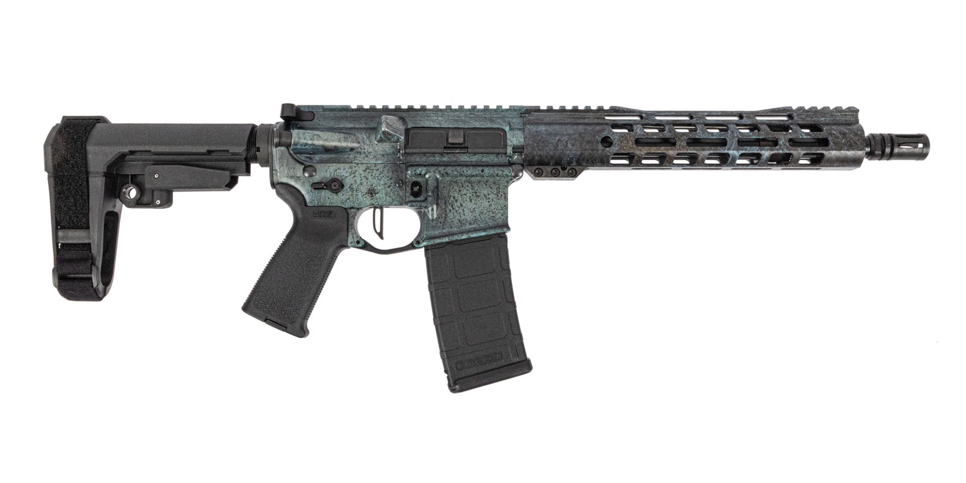 PSA Custom 5.56 11.5 1/7 Pistol W/ PSA Custom Flatbow FCG - Weathered Patina - Psa Custom
