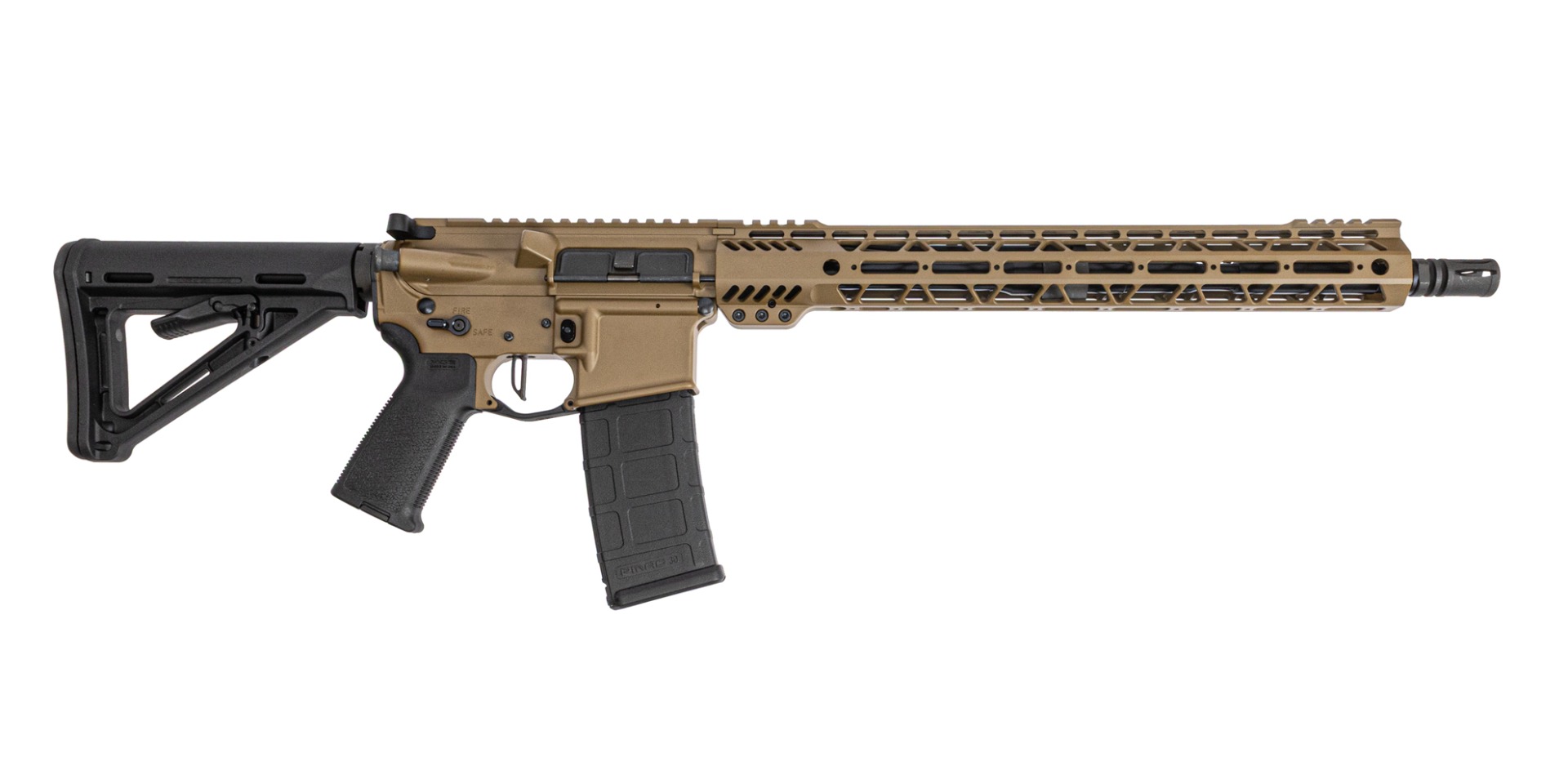 PSA Custom 16" M4 Carbine-Length 5.56 NATO 1:7 Nitride 15" Lightweight M-LOK Rifle w/ Flatbow FCG - Coyote
