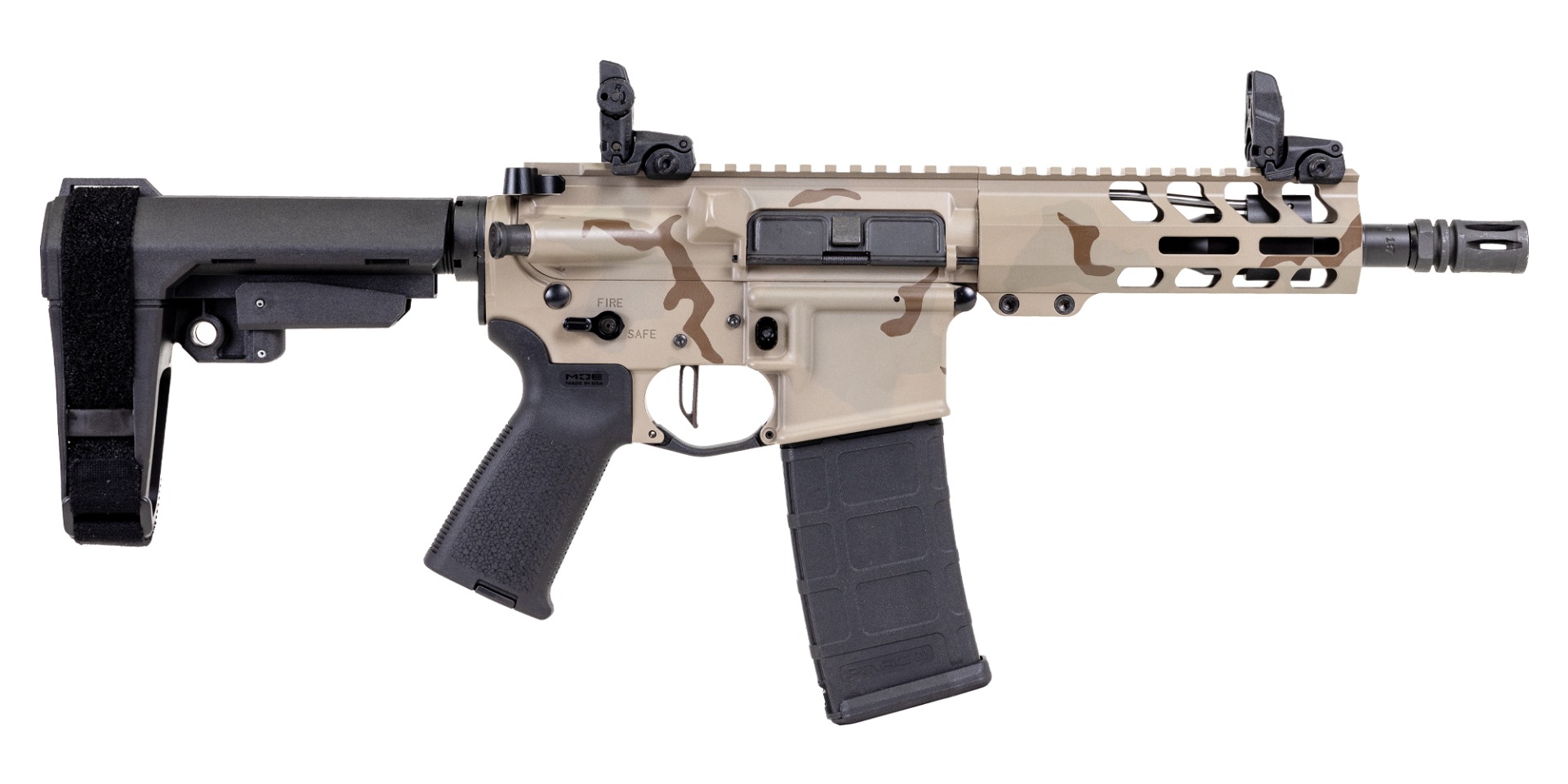 PSA Custom 7.5" 5.56 NATO 1/7 Phosphate Pistol W/ PSA Custom Flatbow FCG - Desert Rock - Psa Custom