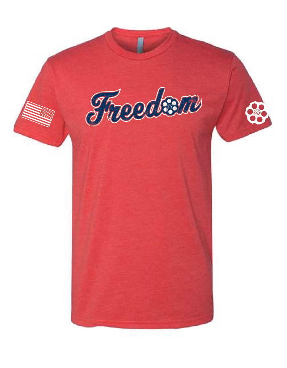 Caliber Coffee Freedom T-Shirt, Red Small - Caliber Coffee