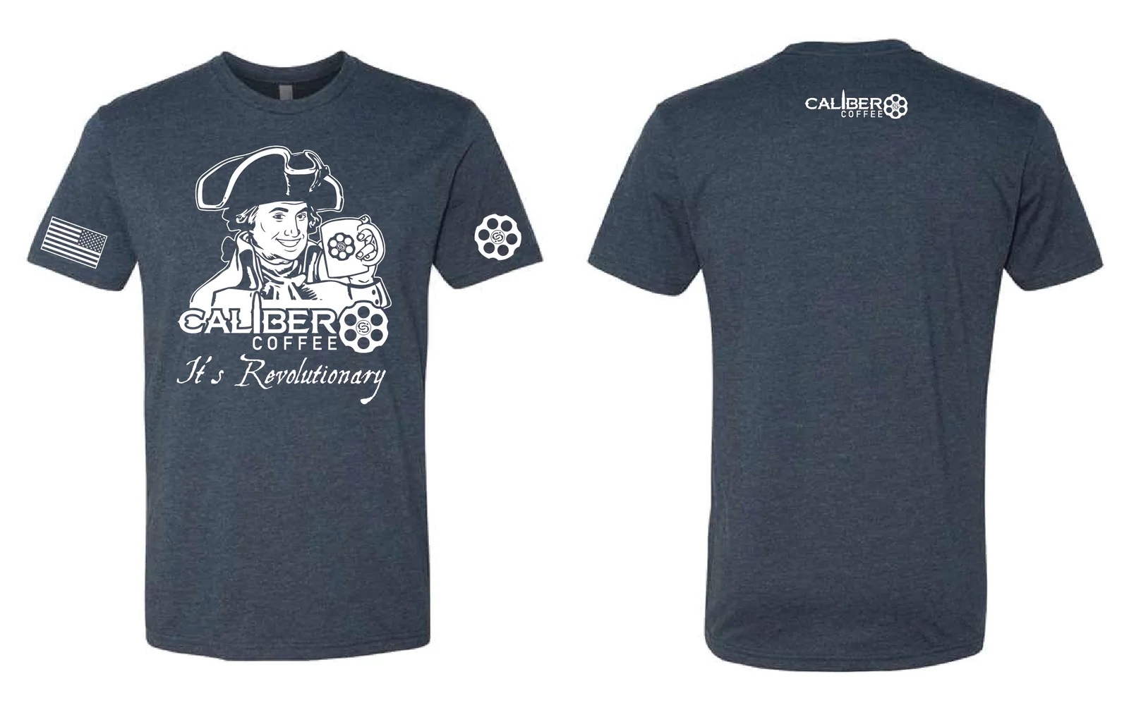 Caliber Coffee Revolutionary T-Shirt, Blue X-Large - Caliber Coffee