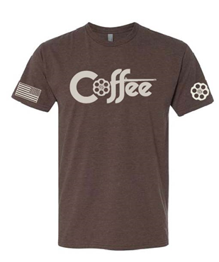 Caliber Coffee Rifle T-Shirt, Brown XX-Large - Caliber Coffee