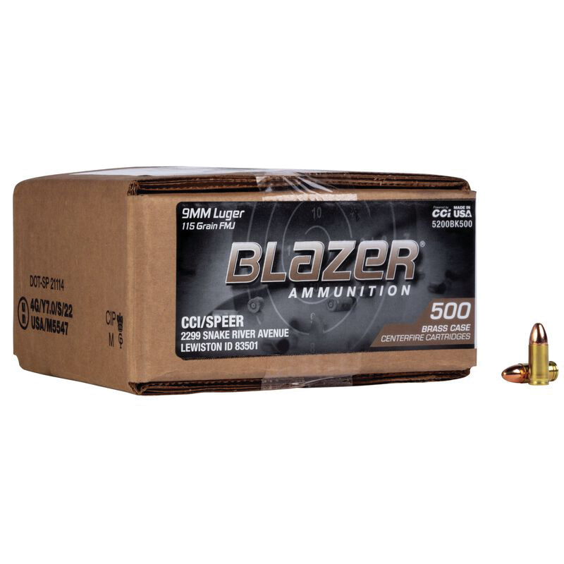 CCI Blazer 9mm 115 gr FMJ 500rds