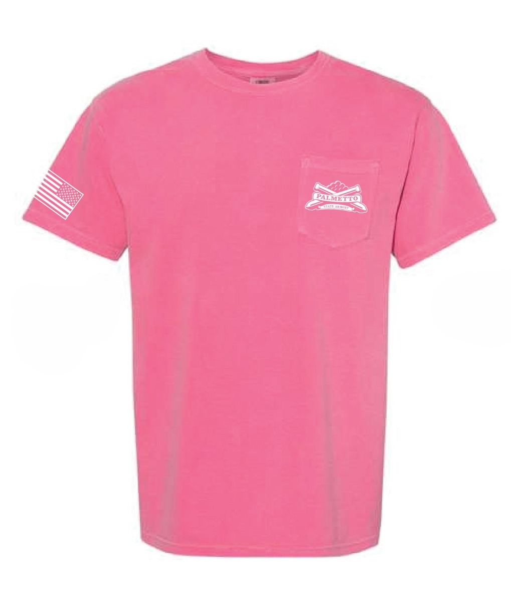 PSA Comfort Colors Pocket T-Shirt - L - Crunchberry w/White Logo