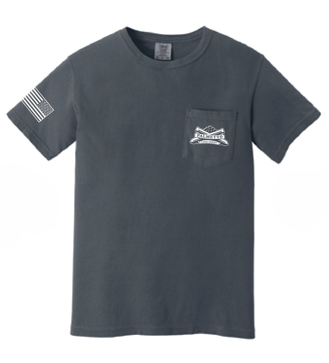 PSA Comfort Colors Pocket Tee, Graphite w/ White Logo - 3X-Large - Palmetto State Armory