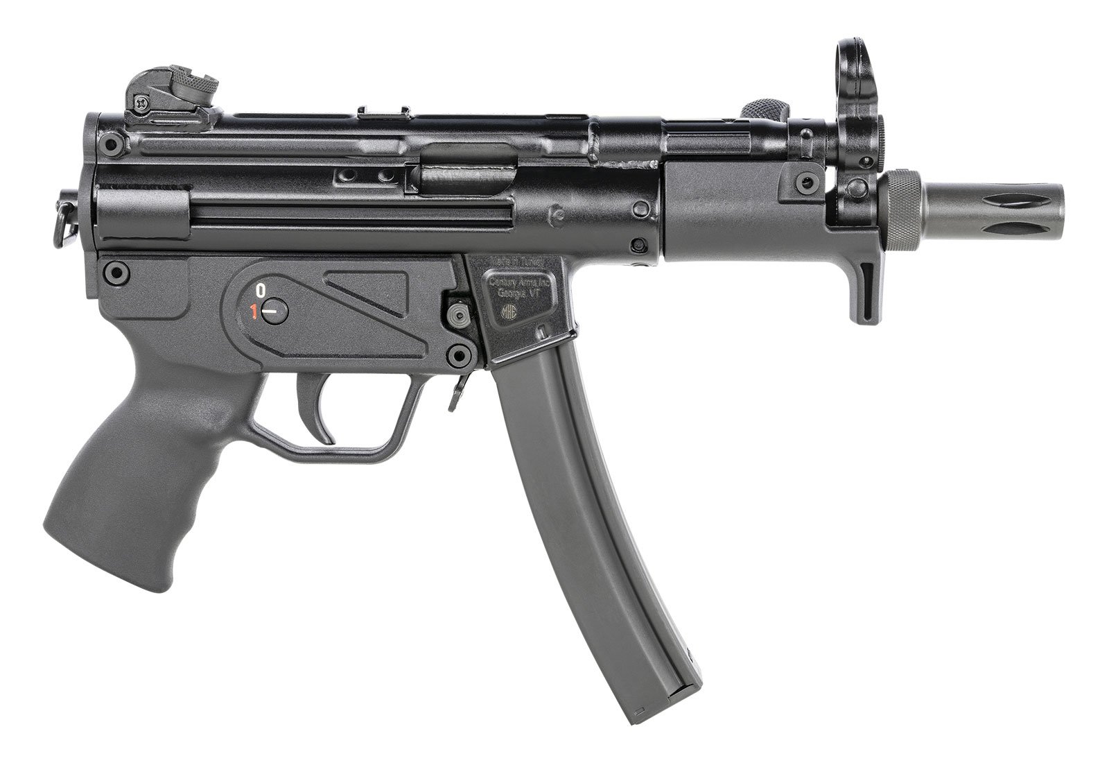 Century Arms AP5 5.75" Threaded Barrel 9mm Pistol, Black - HG6035N - Century Arms
