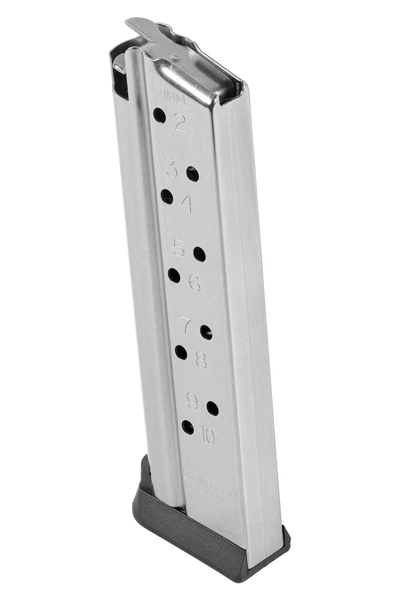 Chip McCormick Range Pro 1911 10 Round 9mm Magazine, Stainless - M-RP-9FS10