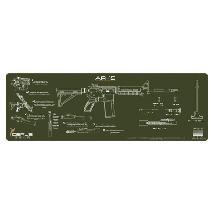 Cerus Gear ProMat 12" x 36" x 3 mm Instructional Mat, OD Green - Cerus Gear