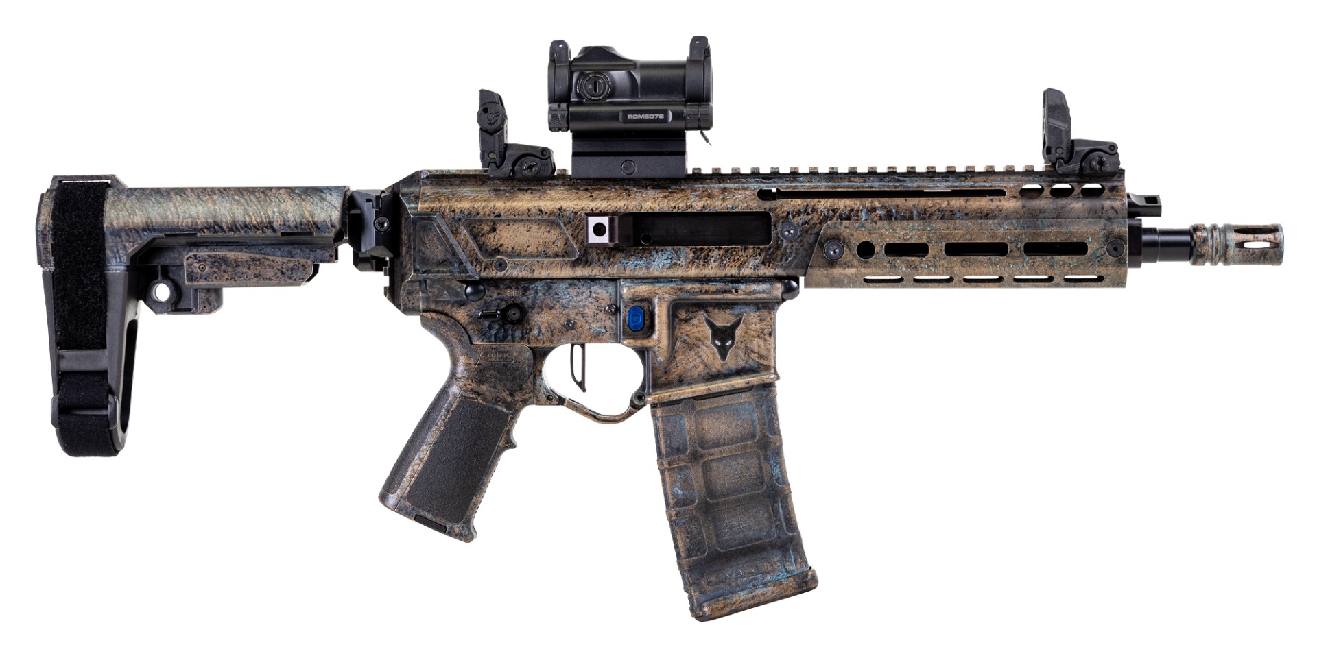 PSA Custom Jakl 8.5" 300 Blackout Pistol W/ PSA Custom Flatbow FCG, Romeo 7s Green Dot, Copperhead - Psa Custom