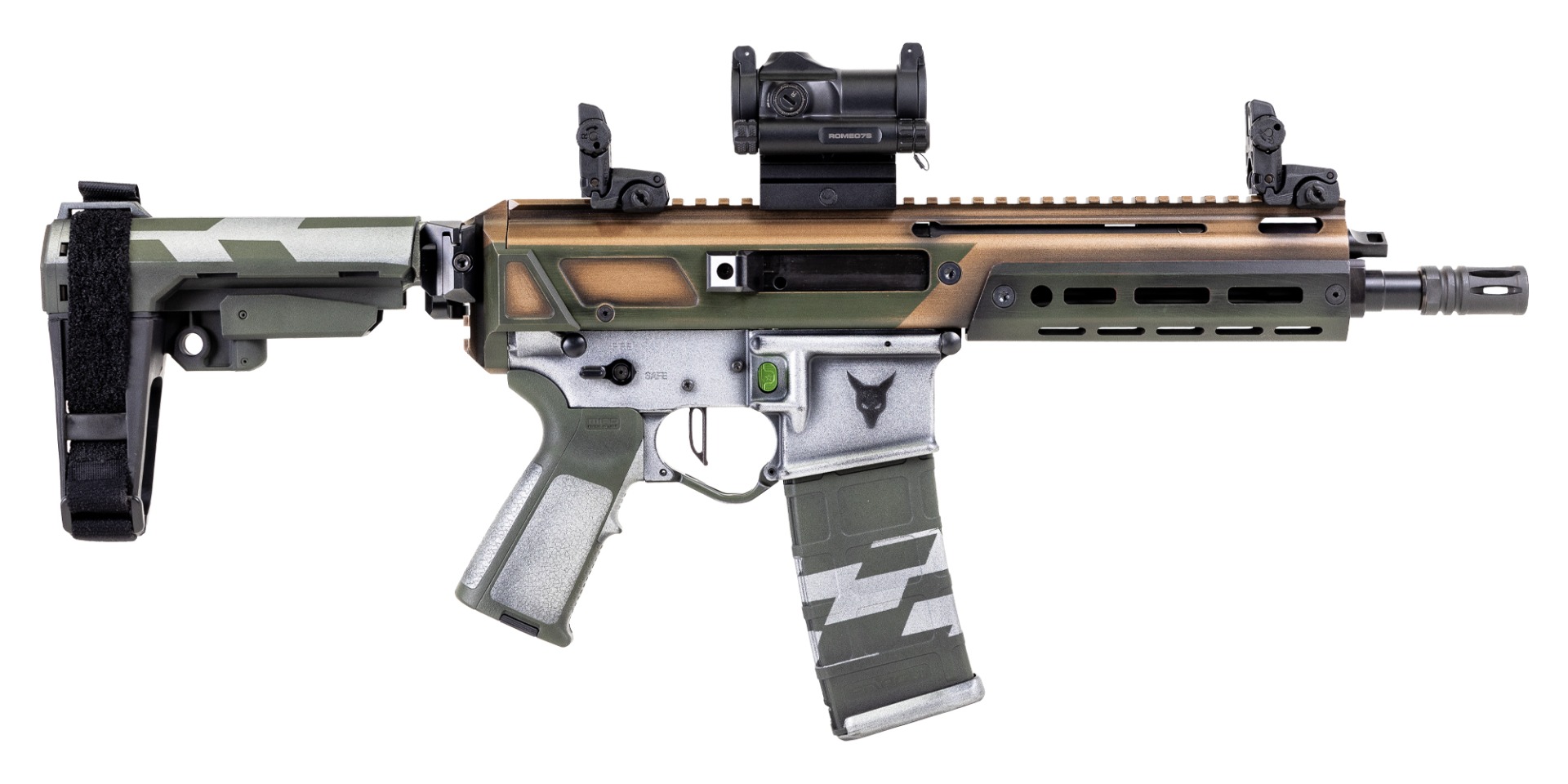 PSA Custom Jakl 8.5" 300 Blackout Pistol W/ PSA Custom Flatbow FCG, Romeo 7s Green Dot, Final Stand - Psa Custom