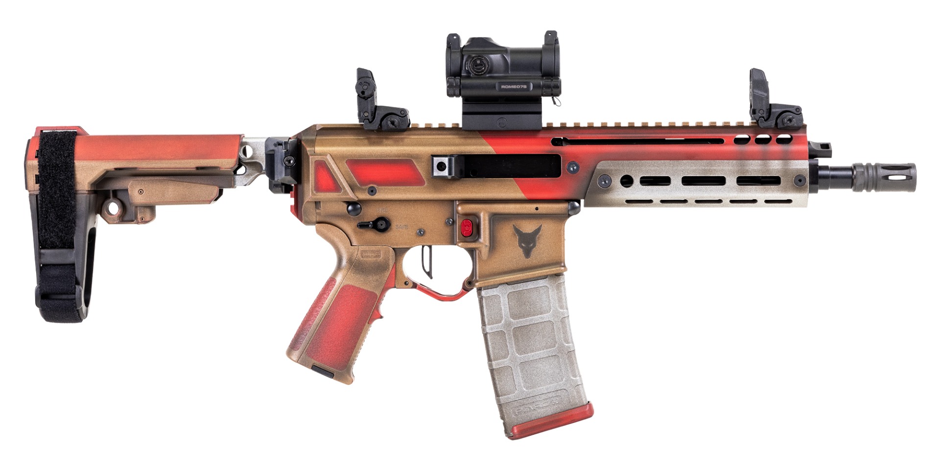 PSA Custom Jakl 8.5" 300 Blackout Pistol W/ PSA Custom Flatbow FCG, Romeo 7s Green Dot, Royal Flush - Psa Custom