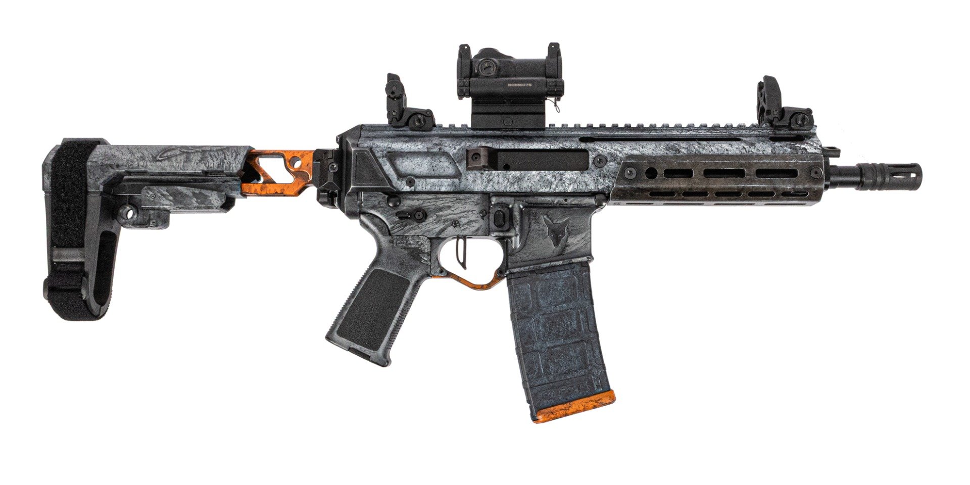 PSA Custom Jakl 8.5" 300 Blackout Pistol W/ PSA Custom Flat FCG, Romeo, Green Dot - Weathered Patina - Psa Custom