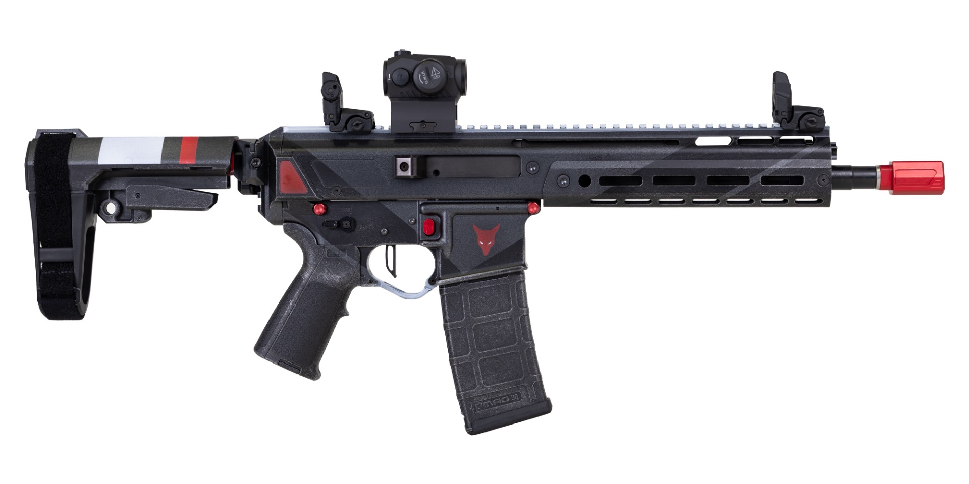 PSA Custom Jakl 10.5" 5.56 NATO 1/7 Nitride Pistol, Flat FCG, Romeo 5 Red Dot, Starship Fighter - Psa Custom