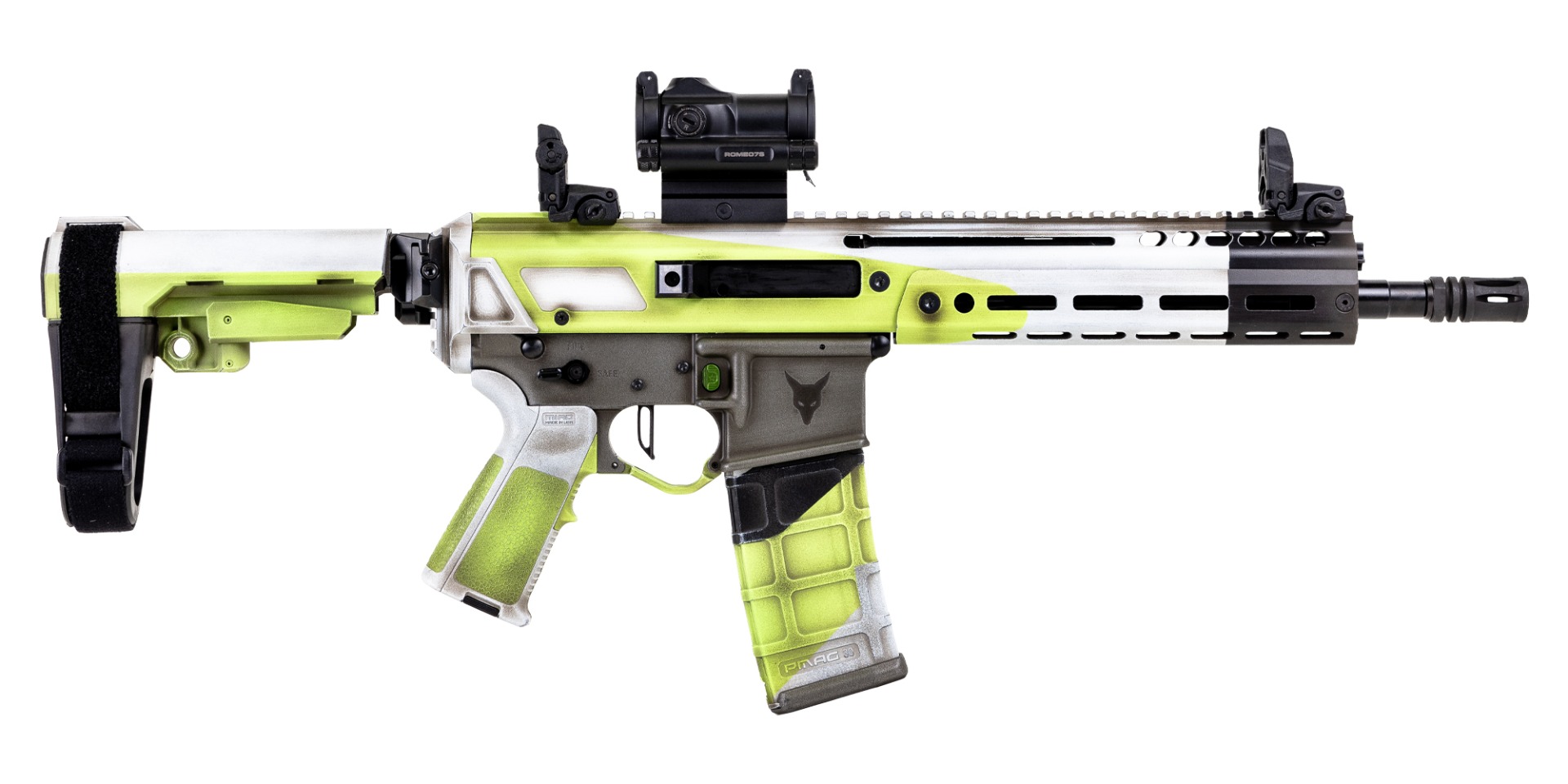PSA Custom Jakl 10.5" 5.56 NATO 1/7 W/ PSA Custom Flatbow FCG, Romeo 7s Green Dot, Night Vision - Psa Custom