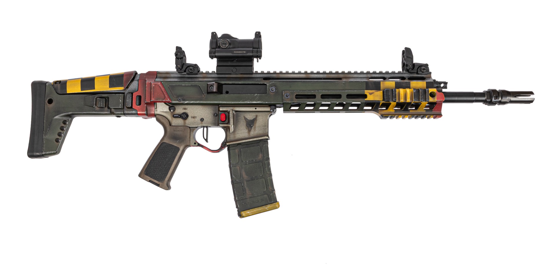 PSA Custom Jakl Rifle 13.7" 5.56 NATO 1:7 W/Knurled CH, BCG, PSA Custom Flatbow FCG, ROmeo 7 Red Dot - Outlander - Psa Custom