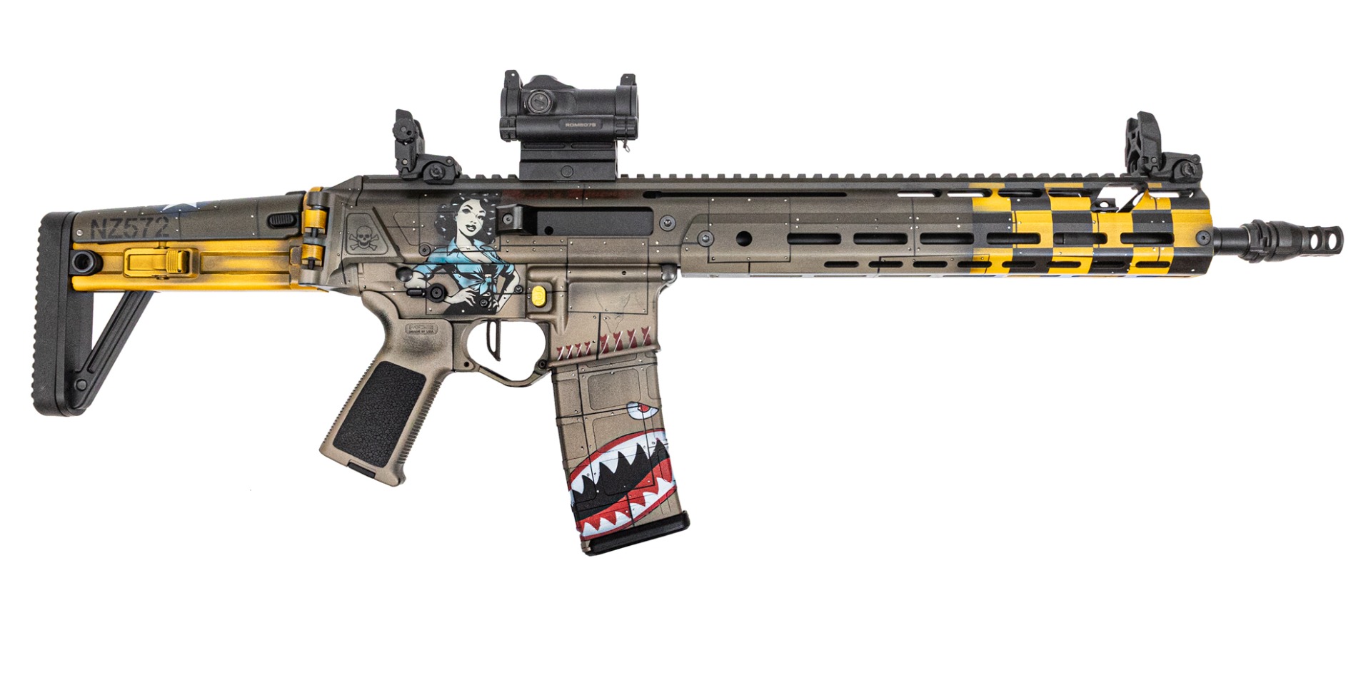 PSA Custom Jakl 14.5" 5.56 NATO 1:7 Nitride, Knurled CH, BCG, AAC Hider, 3.5 Flat FCG - Lost Aviator - Psa Custom