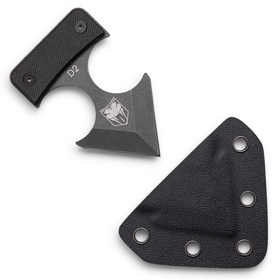 Cobra TEC Defender D2 Fixed Blade Knife With Kydex Sheath, Black - DD2 - Cobratec Knives Llc