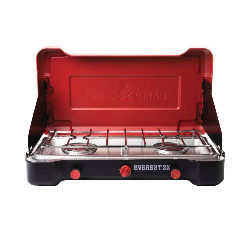 Camp Chef Everest 2X/Mountain Aluminum High Output 2-Burner Cooking System, Red - Camp Chef