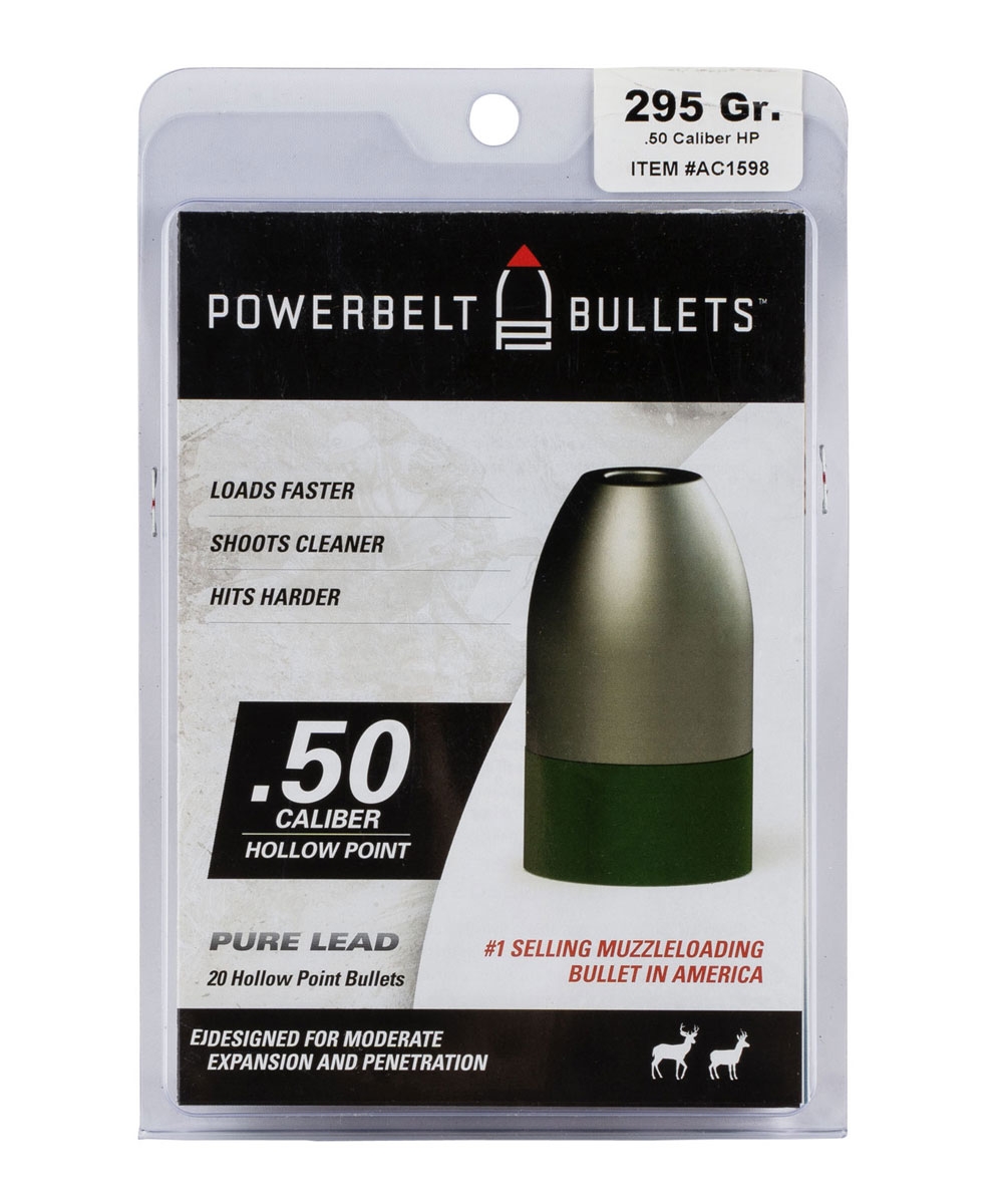 CVA Powerbelt Pure Lead .50 Cal 295 gr Lead Hollow Point 15 Bullets - AC1598 - Cva
