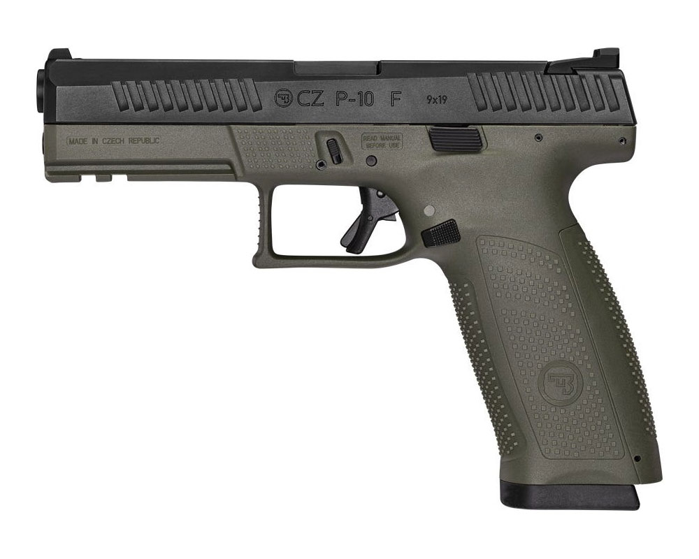 CZ P10 F 4.5" 9mm Pistol, Black/OD Green - 89545 - Cz