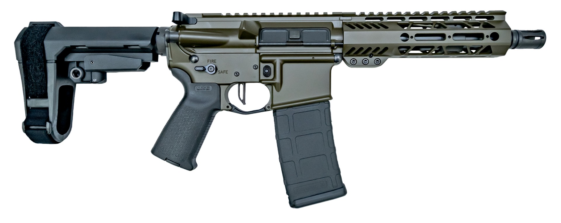 PSA Custom 7.5" Pistol-length 300AAC 1/8 Phosphate 7" Lightweight MLok Pistol, 3.5lb Flat FCG - ODG - Psa Custom