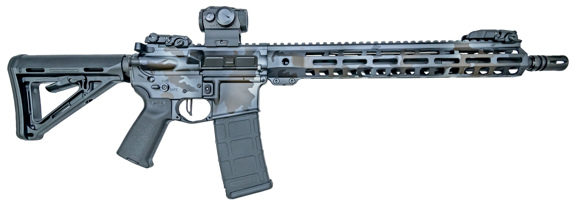 PSA Custom 5.56 NATO 14.7" Pin & Welded Nitride 13.5" Rifle W/ Flatbow FCG, Romeo 5 - Dusk Fall - Psa Custom