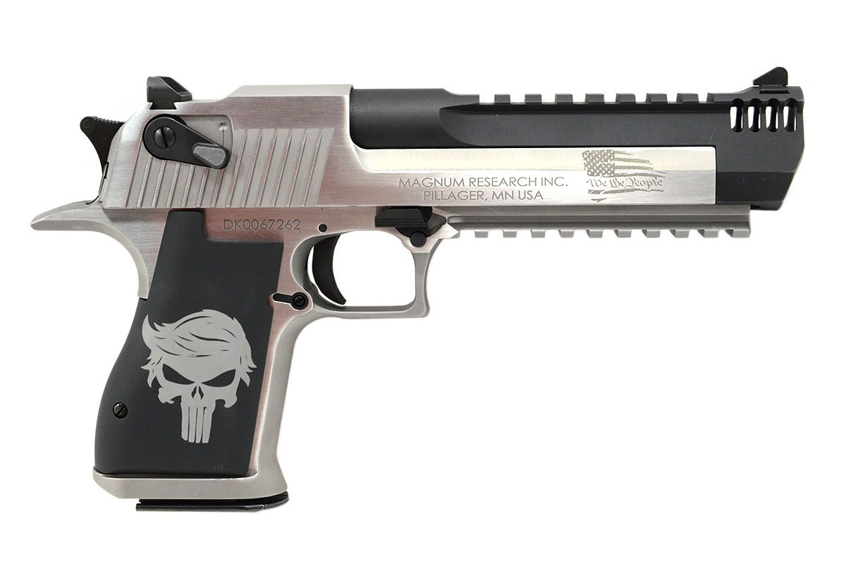 Magnum Research Desert Eagle Trump Punisher 50 AE Pistol, Brushed Stainless - DE50SRMBC3 - Magnum Research