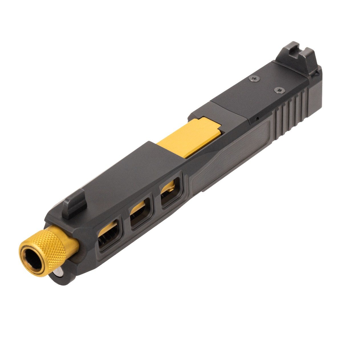PSA Dagger Complete SW3 RMR Slide Assembly W/Gold TiN Threaded Barrel, Black - Palmetto State Armory