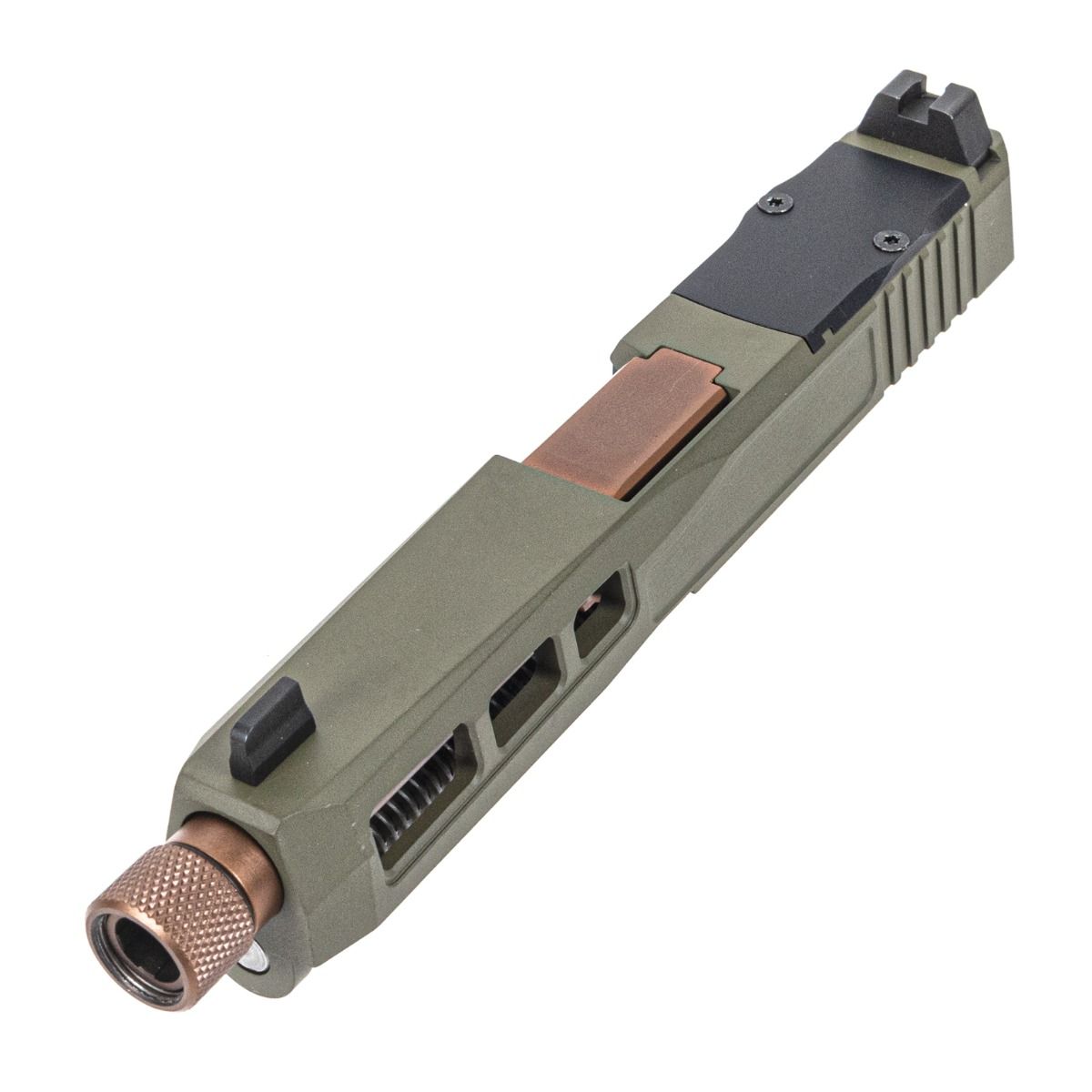 PSA Dagger Complete SW1 Doctor Cut Slide W/Copper Threaded Barrel, Sniper Green - Palmetto State Armory