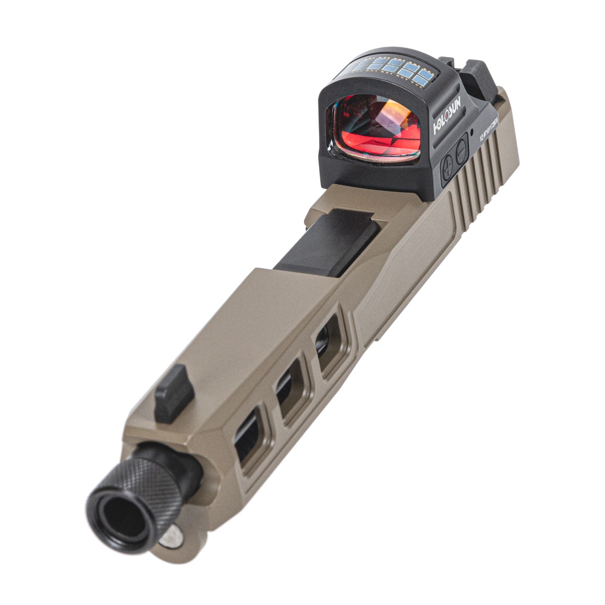PSA Dagger Complete SW3 RMR Slide Assembly With Threaded Barrel & Holosun HE407C-GR, Flat Dark Earth - Palmetto State Armory