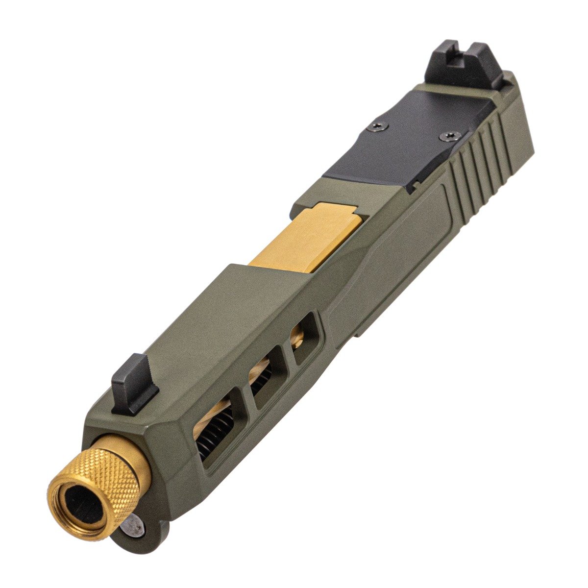 PSA Dagger Complete SW1 RMR Slide Assembly W/TiN Threaded Spiral Fluted Barrel, Snipr Green - Palmetto State Armory